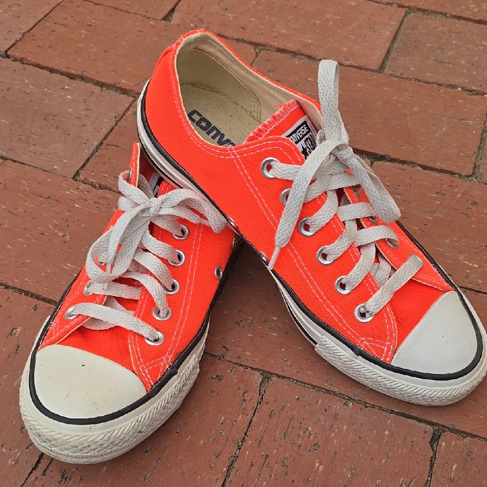 Converse Electric Orange Canvas Sneakers